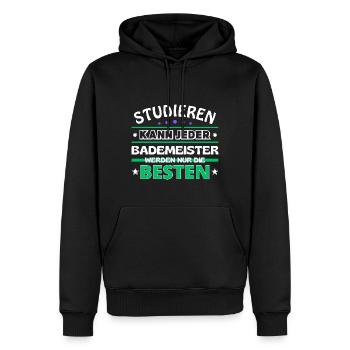 Studieren kann jeder Bademeister sind die Besten - Männer Premium Bio Hoodie - Schwarz - Vorne - Nico (187cm)