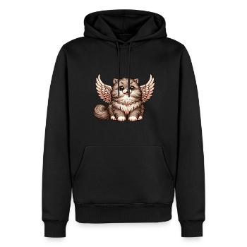 Perserkatze Engel Flauschiges Fell - Männer Premium Bio Hoodie - Schwarz - Vorne - Nico (187cm)