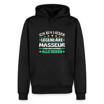 Ich bin dieser legendäre Masseur - Männer Premium Bio Hoodie - Schwarz - Vorne - Nico (187cm)