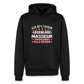 Ich bin dieser legendäre Masseur - Männer Premium Bio Hoodie - Schwarz - Vorne - Nico (187cm)