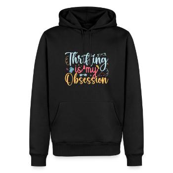 Thrift Shopper Thrifting Is My Obsession Thrift - Männer Premium Bio Hoodie - Schwarz - Vorne - Nico (187cm)