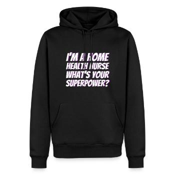 Aide-santé Infirmière en soins infirmiers à domicile - Sweat à capuche Premium bio Homme - noir - Devant - Nico (187cm)