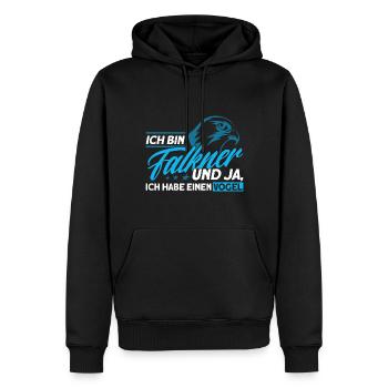 Greifvogel Beizjagd Spruch Falkner Vogelfreunde - Männer Premium Bio Hoodie - Schwarz - Vorne - Nico (187cm)