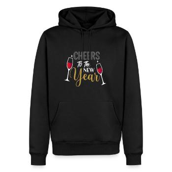 Bravo Nouvel An Nouvel An Noël - Sweat à capuche Premium bio Homme - noir - Devant - Nico (187cm)