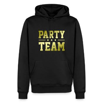 Party Team - Männer Premium Bio Hoodie - Schwarz - Vorne - Nico (187cm)