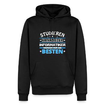 Studieren kann jeder Informatiker sind die Besten - Männer Premium Bio Hoodie - Schwarz - Vorne - Nico (187cm)