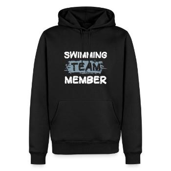 Équipe de natation - Sweat à capuche Premium bio Homme - noir - Devant - Nico (187cm)
