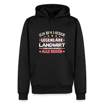 Ich bin dieser legendäre Landwirt - Männer Premium Bio Hoodie - Schwarz - Vorne - Nico (187cm)