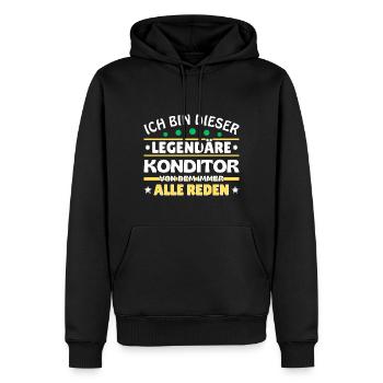Ich bin dieser legendäre Konditor - Männer Premium Bio Hoodie - Schwarz - Vorne - Nico (187cm)