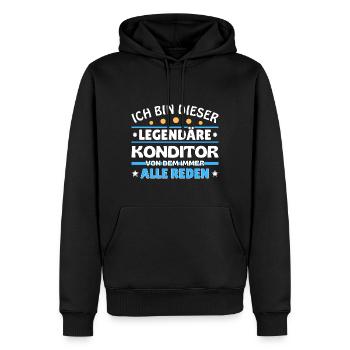 Ich bin dieser legendäre Konditor - Männer Premium Bio Hoodie - Schwarz - Vorne - Nico (187cm)