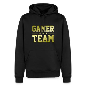 Gamer Team - Männer Premium Bio Hoodie - Schwarz - Vorne - Nico (187cm)