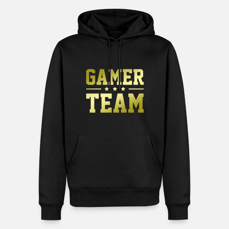 Gamer Team - Männer Premium Bio Hoodie - Schwarz