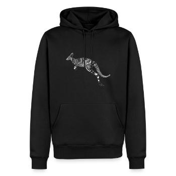 Marsupial kangourou maori - Sweat à capuche Premium bio Homme - noir - Devant - Nico (187cm)