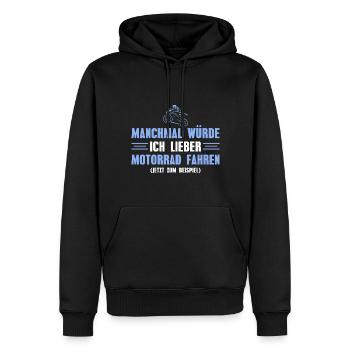 Motorrad fahren Spruch Motorradfahrer Geschenk - Männer Premium Bio Hoodie - Schwarz - Vorne - Nico (187cm)