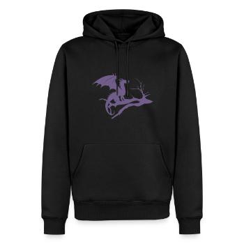 Dragon Design Silhouette Dead Tree - Men’s Premium Organic Hoodie - black - Front - Nico (187cm)