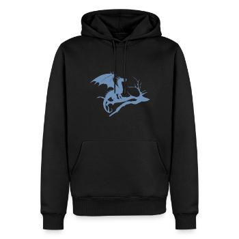 drache design silhouette toter baum - Männer Premium Bio Hoodie - Schwarz - Vorne - Nico (187cm)