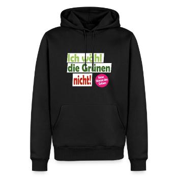 Ich wähl die Grünen nicht! Keine Stimme den Grünen - Männer Premium Bio Hoodie - Schwarz - Vorne - Nico (187cm)