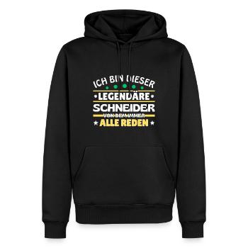 Ich bin dieser legendäre Schneider - Männer Premium Bio Hoodie - Schwarz - Vorne - Nico (187cm)