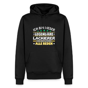 Ich bin dieser legendäre Lackierer - Männer Premium Bio Hoodie - Schwarz - Vorne - Nico (187cm)