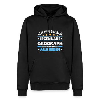 Ich bin dieser legendäre Geograph - Männer Premium Bio Hoodie - Schwarz - Vorne - Nico (187cm)