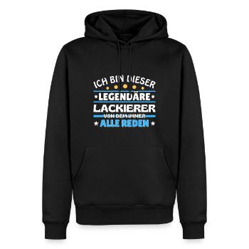 Ich bin dieser legendäre Lackierer - Männer Premium Bio Hoodie - Schwarz - Vorne - Nico (187cm)
