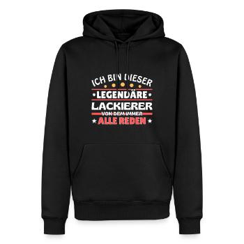 Ich bin dieser legendäre Lackierer - Männer Premium Bio Hoodie - Schwarz - Vorne - Nico (187cm)