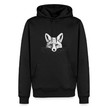 Fuchs - Männer Premium Bio Hoodie - Schwarz - Vorne - Nico (187cm)