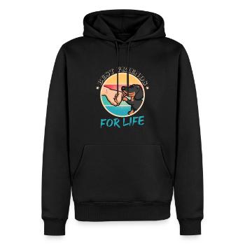 Meilleurs amis pour la vie - Teckel à poil court - Sweat à capuche Premium bio Homme - noir - Devant - Nico (187cm)