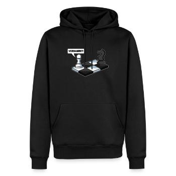 Lustiges Schachspieler Schachfiguren Schachspiel - Männer Premium Bio Hoodie - Schwarz - Vorne - Nico (187cm)