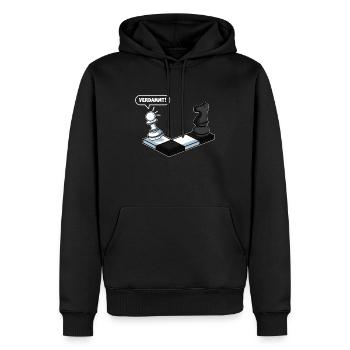 Lustiges Schachspieler Schachfiguren Schachspiel - Männer Premium Bio Hoodie - Schwarz - Vorne - Nico (187cm)