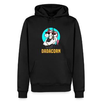 Licorne Dadacorn Père Fils Bébé Garçon - Sweat à capuche Premium bio Homme - noir - Devant - Nico (187cm)