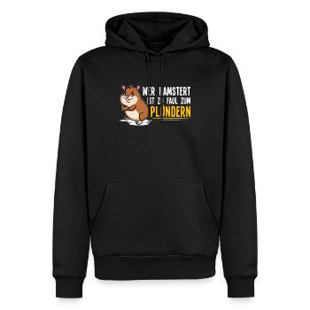 Wer hamstert ist zu faul zum Plündern - Prepper - Männer Premium Bio Hoodie - Schwarz - Vorne - Nico (187cm)