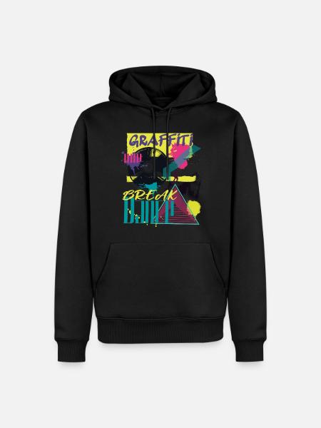 Graffiti rap and breakdance - Männer Premium Bio Hoodie - Schwarz