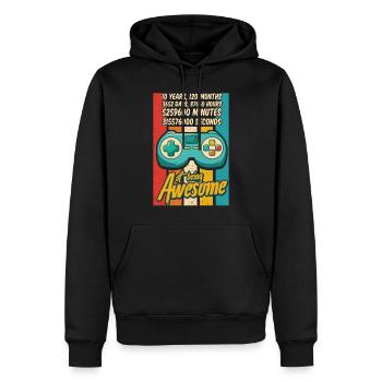 10 Years Of Being Awesome - Amazing 10th Birthday - Men’s Premium Organic Hoodie - black - Front - Nico (187cm)