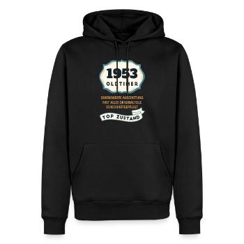 Geburtstag Geschenkidee - 1953 Oldtimer Vintage - Männer Premium Bio Hoodie - Schwarz - Vorne - Nico (187cm)