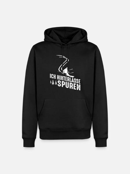 Ich hinterlasse Spuren - Männer Premium Bio Hoodie - Schwarz
