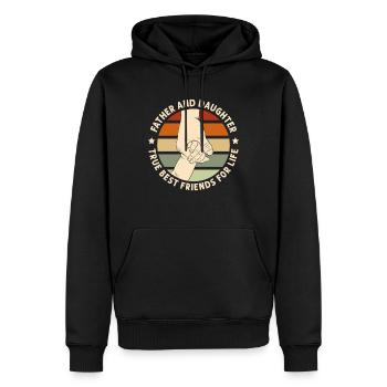 Père et fille - Vrais meilleurs amis pour la vie ! - Sweat à capuche Premium bio Homme - noir - Devant - Nico (187cm)