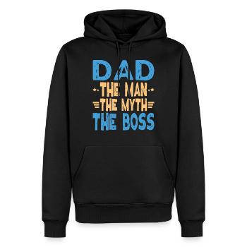 Father's Day Papa - Dad - The Man -The Myth - The - Men’s Premium Organic Hoodie - black - Front - Nico (187cm)