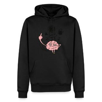 Stinky Finger - Brain - Men’s Premium Organic Hoodie - black - Front - Nico (187cm)