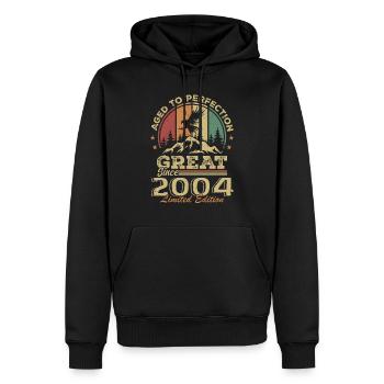 Vintage Geburtstag 2004 - Retro Geschenkidee 2004 - Männer Premium Bio Hoodie - Schwarz - Vorne - Nico (187cm)