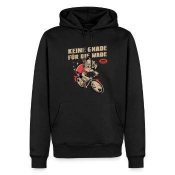 Keine Gnade für die Wade | Radsport Rennrad Shirt - Männer Premium Bio Hoodie - Schwarz - Vorne - Nico (187cm)