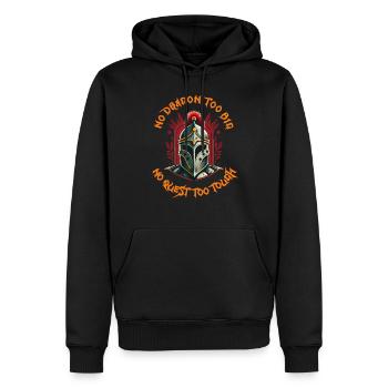 Pas de dragon trop grand, pas de quête trop difficile - Sweat à capuche Premium bio Homme - noir - Devant - Nico (187cm)