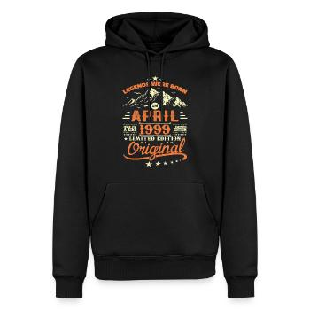 April 1999 Cadeau Anniversaire 1999 Légendes April - Sweat à capuche Premium bio Homme - noir - Devant - Nico (187cm)