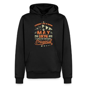 Mai 1976 Vintage Nées En Mai 1976 Anniversaire Mai - Sweat à capuche Premium bio Homme - noir - Devant - Nico (187cm)