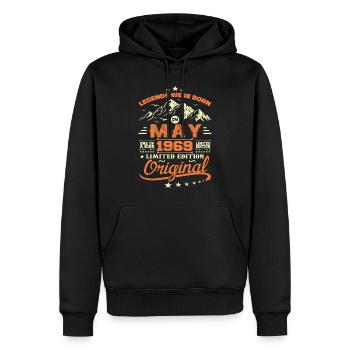 Mai 1969 Vintage Nées En Mai 1969 Anniversaire Mai - Sweat à capuche Premium bio Homme - noir - Devant - Nico (187cm)