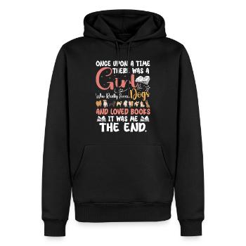 Ein Mädchen, das Hunde und Bücher liebte - Männer Premium Bio Hoodie - Schwarz - Vorne - Nico (187cm)
