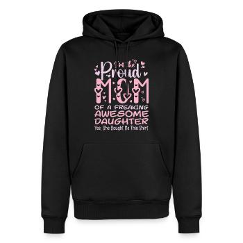 Ich bin eine stolze Mutter einer verdammt tollen Tochter - Männer Premium Bio Hoodie - Schwarz - Vorne - Nico (187cm)