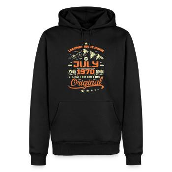 Juli 1970 Geburtstagsgeschenk Juli 1970 - Männer Premium Bio Hoodie - Schwarz - Vorne - Nico (187cm)