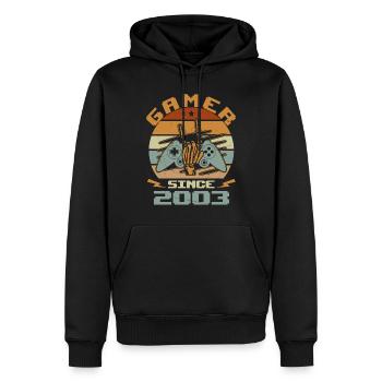 Gamer seit 2003 - Gaming Geburtstagsgeschenk 2003 - Männer Premium Bio Hoodie - Schwarz - Vorne - Nico (187cm)
