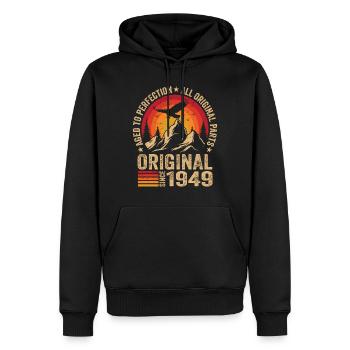 Original 1949 Jahrgang 1949 Geburtstag 1949 Retro - Männer Premium Bio Hoodie - Schwarz - Vorne - Nico (187cm)
